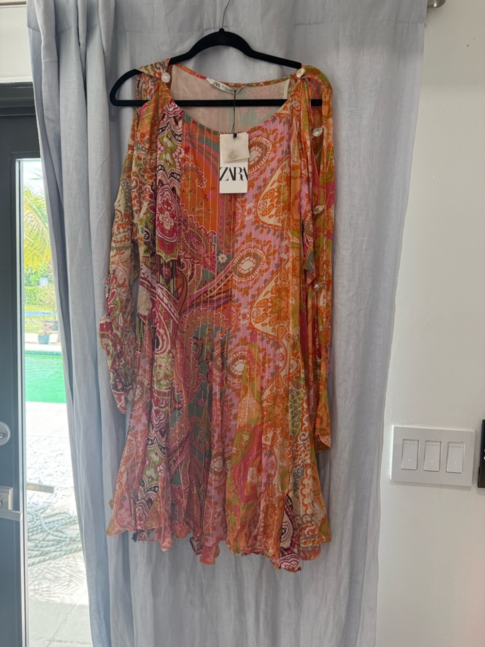 ZARA Orange and Pink Paisley Tunic